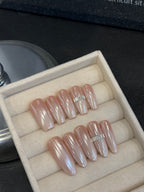 Creamy Crystal Luxe | Nude Skin-tone & Gemstone Nails