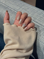 Creamy Crystal Luxe | Nude Skin-tone & Gemstone Nails