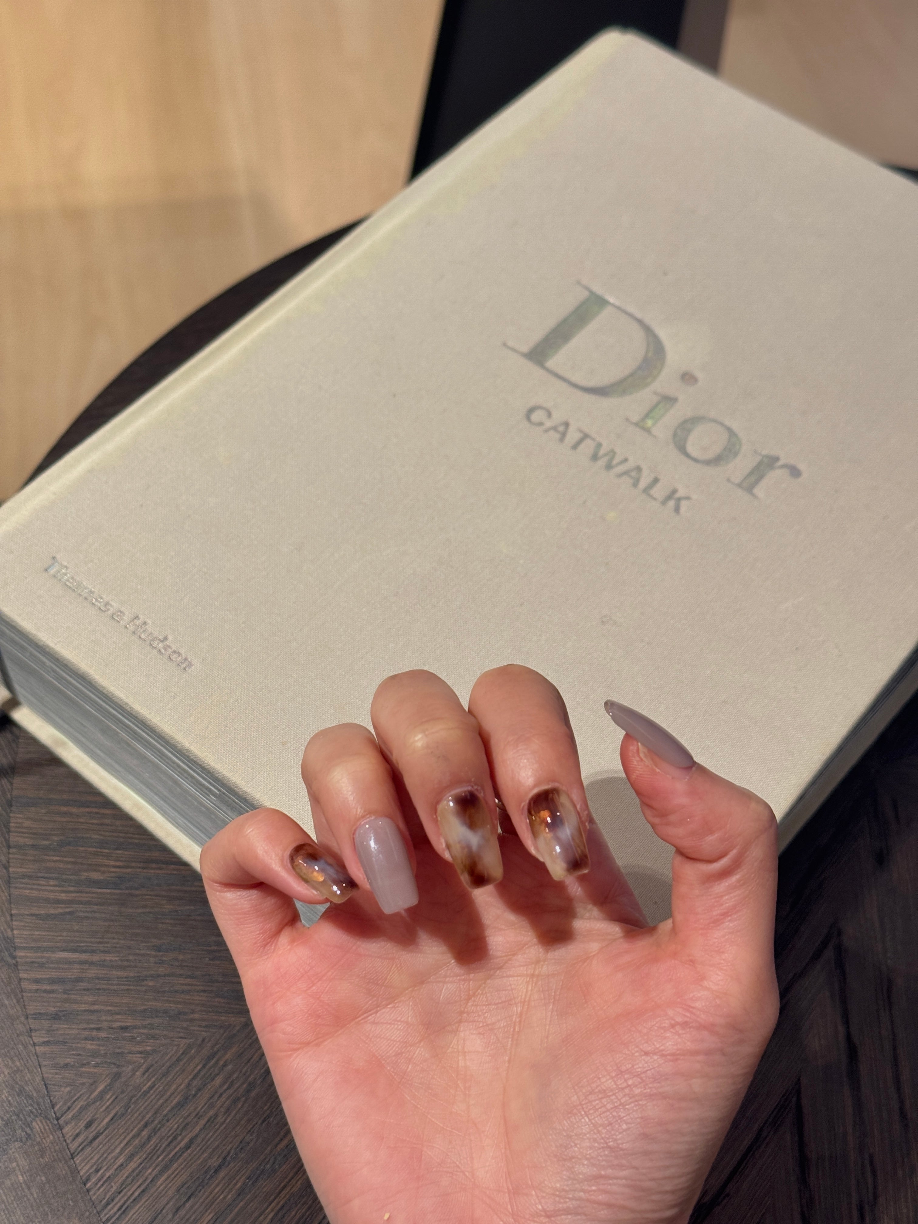 Amber Mist | Autumnal Gradient & Smoky Marble Nails