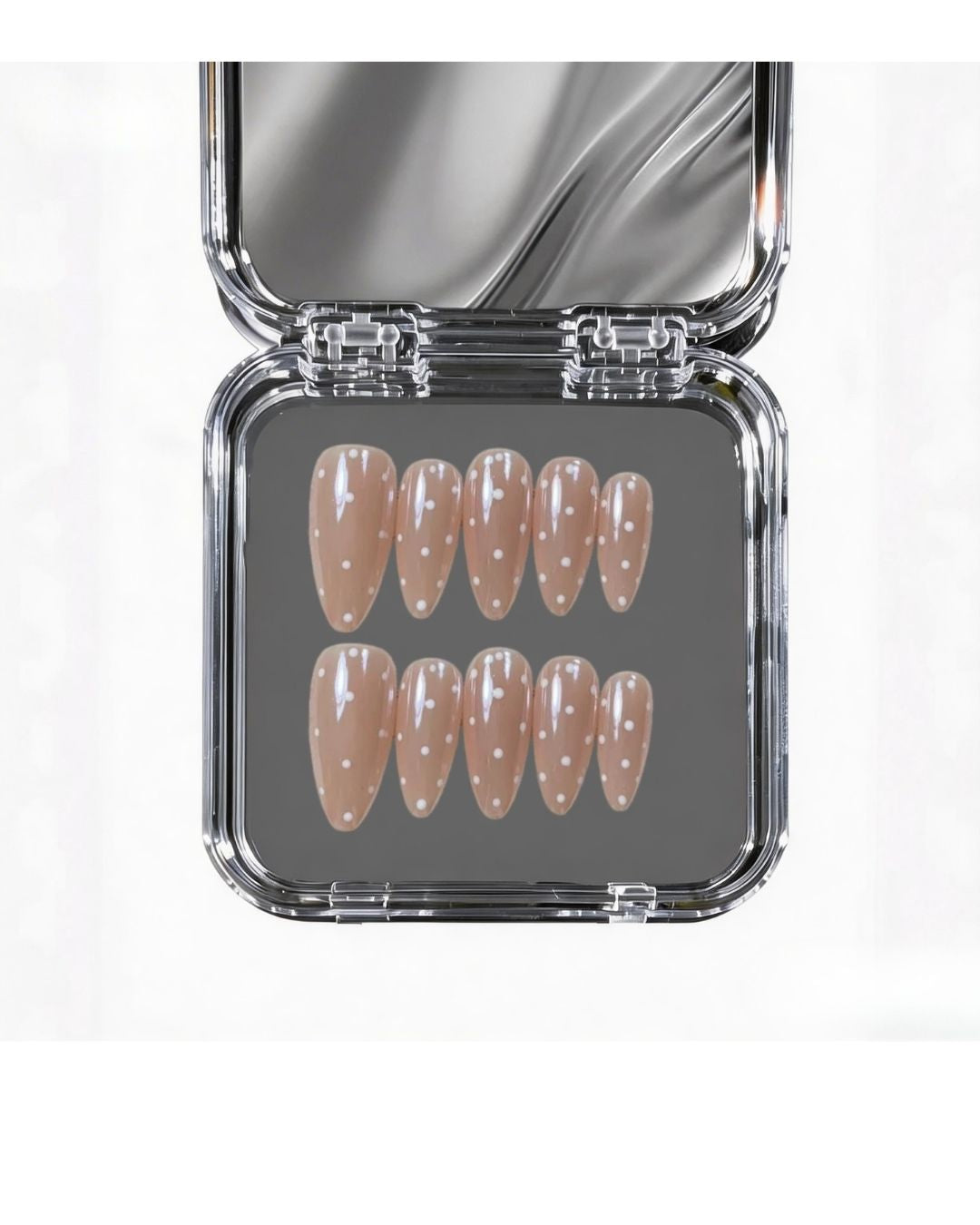 Dotty Glaze | Polka Dot Pearl Chrome Nails