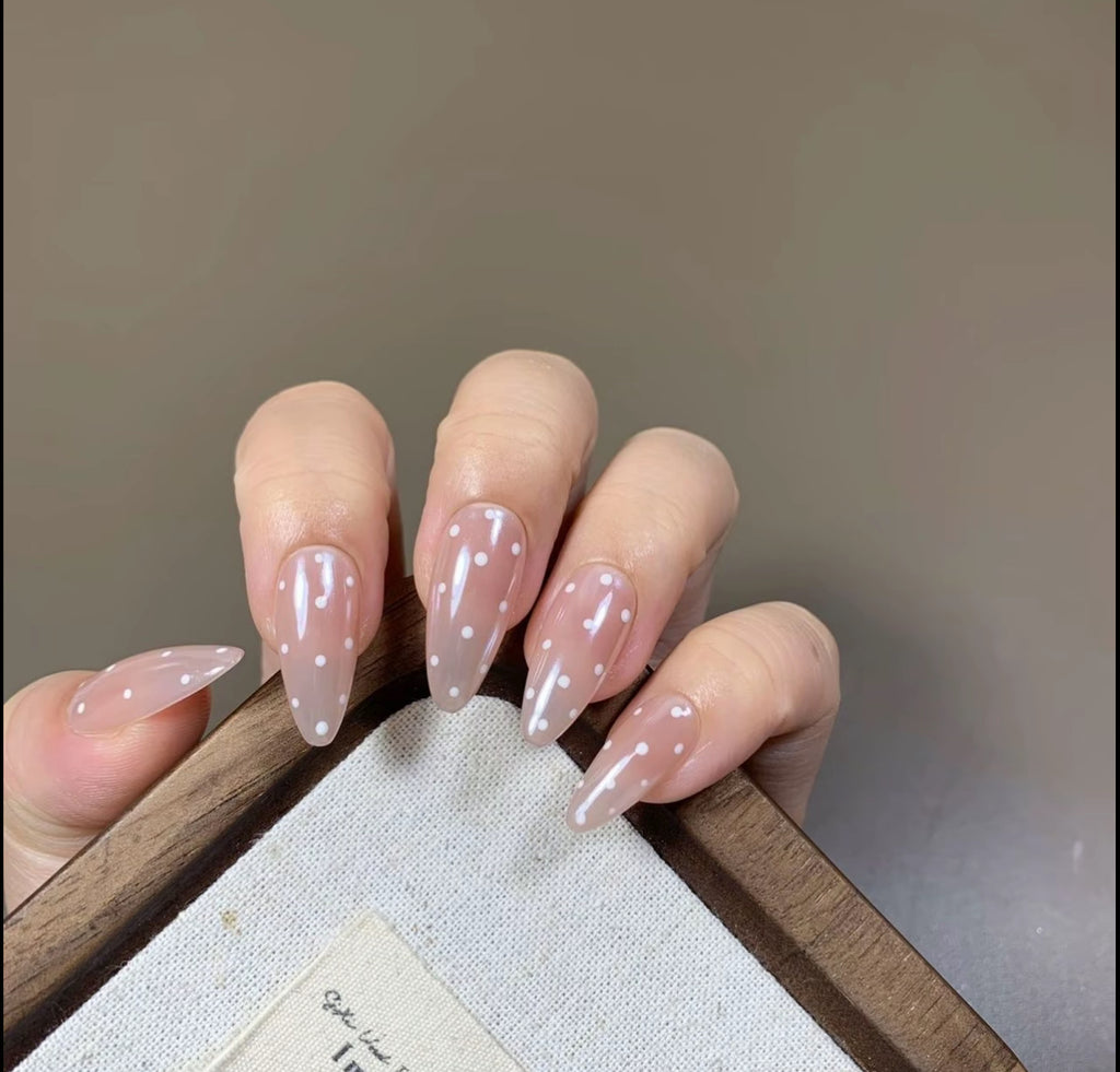 Dotty Glaze | Polka Dot Pearl Chrome Nails