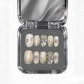 Chrome Nebula French | Polka Dot Cat-eye Press-on Nails